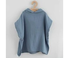 Kūdikių muslininis pončas New Baby Feeling mėlynas 80 cm, M, M dydis