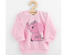 Kūdikių rinkinys Marškinėliai ir sportinės kelnės New Baby Happy Elephant rožinė, 56 (0-3m)