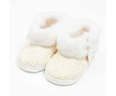 Kūdikių žieminiai nėriniuoti batai New Baby 6-12 m smėlio spalvos, dydis 6-12 m, 6-12 m