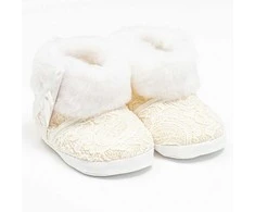 Kūdikių žieminiai nėriniuoti batai New Baby 6-12 m smėlio spalvos, dydis 6-12 m, 6-12 m