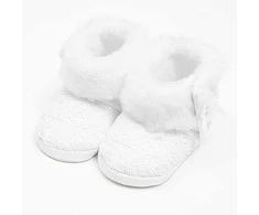 Kūdikių žieminiai nėriniuoti bateliai New Baby 0-3 m balti, dydis 0-3 m, 116/122
