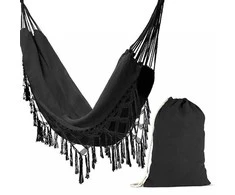 Large Hanging Hammock for Two Hamaka XXL BOHO Baby Mix juodas