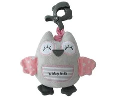 Lavinantis žaidžiamas pliušinis žaislas su segtuku Baby Mix pelėda rožinė