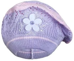 Megzta kepuraitė-baretė New Baby violetinė, dydis 104 (3-4m), 104 (3-4 metai)