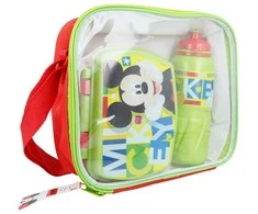 Mickey Mouse Peliukas Mikis – pusryčių / priešpiečių dėžutės rinkinys + vandens butelis 530 ml maišelyje