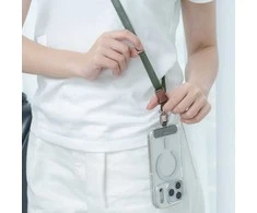 Moshi 2-in-1 Wrist &amp; Body Strap su adapteriu - Eco Leather Phone Lanyard Misty Coral