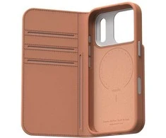 „Moshi Overture MagSafe“ – odinis atverčiamas dėklas „iPhone 17 Pro“ (miglotos koralų spalvos)