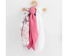 Rankšluostis EgaKids Muslin vystyklai New Baby 60x80 cm 3 vnt GIRL
