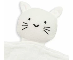 Baby Mix Muslino mielas žaislas New Baby Cat baltas