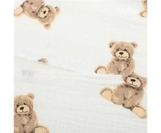 Muslino pagalvės užvalkalas vežimėliui New Baby STANDARD 30x37cm meškiukas