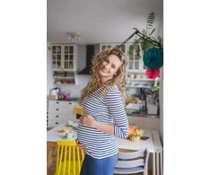Nėščiųjų ir žindymo marškinėliai Milk Shirt milk &amp; love baltos ir mėlynos juostelės, S, S dydis