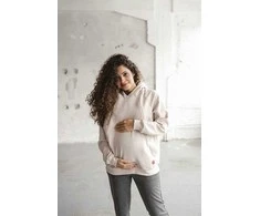 Nėščiųjų ir žindymo marškinėliai Motherhood oversize milk &amp; love smėlio spalvos, XL, XL dydžiai