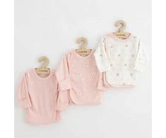 New Baby Nauji Baby Classic II naktiniai mergaičių naktiniai marškinėliai 3vnt rožiniai, 62 (3-6m), 62 (3-6m) dydis