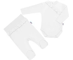 New Baby Dviejų dalių rinkinys kūdikiams Naujas Baby Stripes Baltas, dydis 86 (12-18m), 86 (12-18m)
