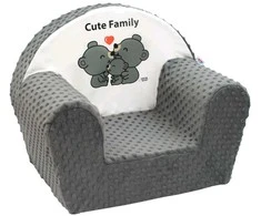 New Baby Nauja Baby Cute Family pilka Minky kūdikio kėdutė