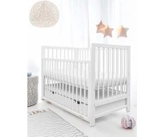 New Baby Nauja kūdikio LILLY lovelė su stalčiumi ir šonine sienele, balta