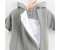 New Baby Naujas Baby Frosty pilkas kombinezonas kūdikiams su gobtuvu, dydis 56 (0-3m), 56 (0-3m)
