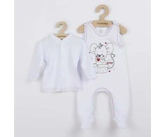 New Baby Naujas Baby Mouse kūdikio rinkinys baltas, dydis 86 (12-18m), 86 (12-18m)