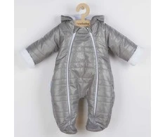 New Baby Naujas Baby Pumi pilkas žieminis kombinezonas kūdikiams su gobtuvu ir ausimis, 68 (4-6m), 68 (4-6m) dydis