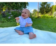 New Baby Naujas Baby Summer Nature Collection kūdikių muslino rinkinys tamsiai mėlynas, dydis 56 (0-3m), 56 (0-3m)