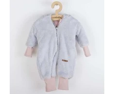 New Baby Naujas Baby Teddy bear žieminis kombinezonas pilkos ir rožinės spalvos, dydis 62 (3-6m), 62 (3-6m)