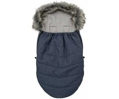 New Baby Naujas kūdikio seilinukas su kailiniu tamsiai mėlynos spalvos