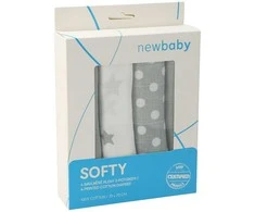 New Baby Naujos Baby Softy margintos medvilninės sauskelnės 70 x 70 cm 4 vnt pilkos ir baltos spalvos