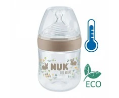 NUK for Nature kūdikių mokymosi buteliukas su temperatūros kontrole S Brown