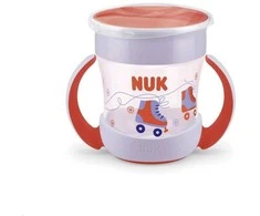 NUK Mini Magic 360° kūdikio puodelis su dangteliu raudonas