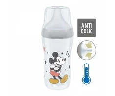 NUK Perfect Match MICKEY temperatūros kontrolės kūdikių buteliukas 260 ml pilka