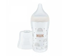 NUK Perfect Match temperatūros kontrolės kūdikių buteliukas 260 ml baltas