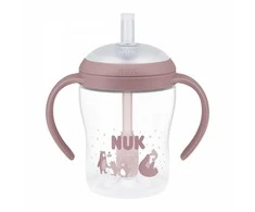 NUK Perfect Match lavinamasis kūdikių buteliukas su šiaudeliu MEŠKIUKAS 150 ml