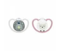 NUK Soother Perfect Match Air Night FIREFLY/SHEEP 6-18m 2pc, 6-18 m