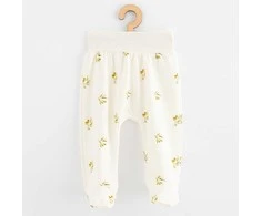 Organinės medvilnės kūdikio kelnaitės su pėdutėmis New Baby Happy Olives, 68 (4-6 mėn.)