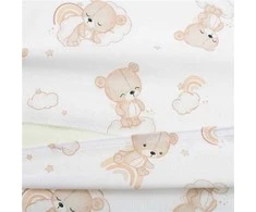 Pagalvės-pagalvėlės užvalkalas vežimėliui New Baby BASIC 59x37 cm meškiukas smėlio spalvos