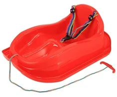 Plastikinės rogės su atlošu Baby Mix MINI raudona
