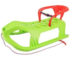Plastikinės rogutės su atlošu Baby Mix SNOW STAR žalia