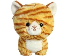 Lean Toys Pliušinis žaislas „Teddy Pets“ – pliušinis žaislas / glamonė katėms, imbierinis dryžuotas katinas, 17 cm