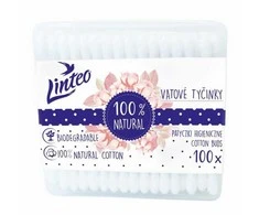 Popieriniai vatos pagaliukai 100% natūralus Linteo 100 vnt dėžutėje