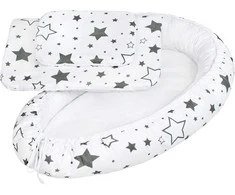 Prabangus kūdikio lizdas su antklodėmis New Baby stars pilka