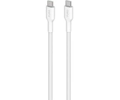 PURO audinys – tvirtas, pintas USB-C į USB-C laidas, 1,2 m (baltas)