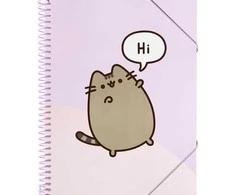 Pusheen - A4 A4 segtuvas su elastine juostele + 30 permatomų marškinių
