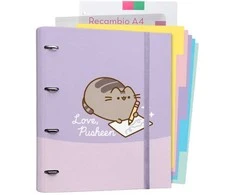 Pusheen - A4 segtuvas iš Moments kolekcijos su lakštais (4 žiedai, elastinė juosta)