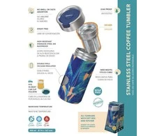 Quokka Boost – nerūdijančio plieno kavos puodelis 400 ml (Greenstone)