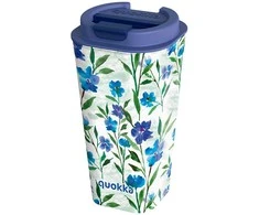 Quokka Vaso Cafe Doble Pared - Plastikinis puodelis su dvigubomis sienelėmis 450 ml (Ditsy Bloom)