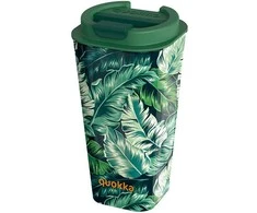 Quokka Vaso Cafe Doble Pared - Plastikinis puodelis su dvigubomis sienelėmis 450 ml (Jungle)