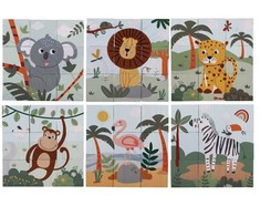 Dėlionė Rappa 2Kids Toys Wooden Blocks Safari