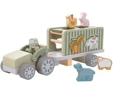 2Kids Toys Rappa 2Kids Žaislai Medinis automobilis su gyvūnais