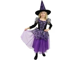 Rappa Vaikiškas kostiumas - violetinė ragana (M) e-pakuotė