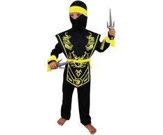 Rappa Vaikiškas kostiumas - geltonas NINJA (S)